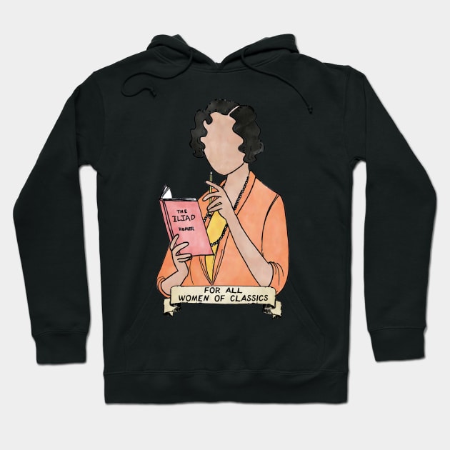 For All Women Of Classics - peach jacket version Hoodie by GreekMythComix